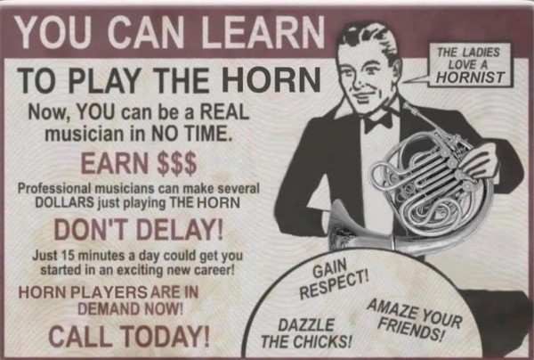 You can learn to play the horn