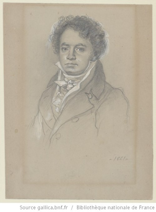 Louis  Rene Letronne: Beethoven, ca 1814 (Gallica: btv1b8426399n)