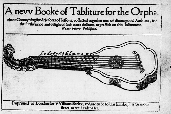 William Barley: A New Booke of Tabliture for the Orpharion, London: William Barley, 1596