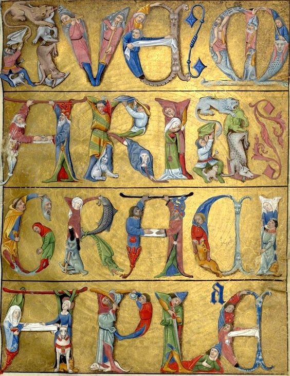 The Ave Maria verse as done in historiated initials, ca 1480–1496 (From the Heures de Charles d'Angoulême, folio 52r) (Gallica, btv1b52502694t/f. 133)
