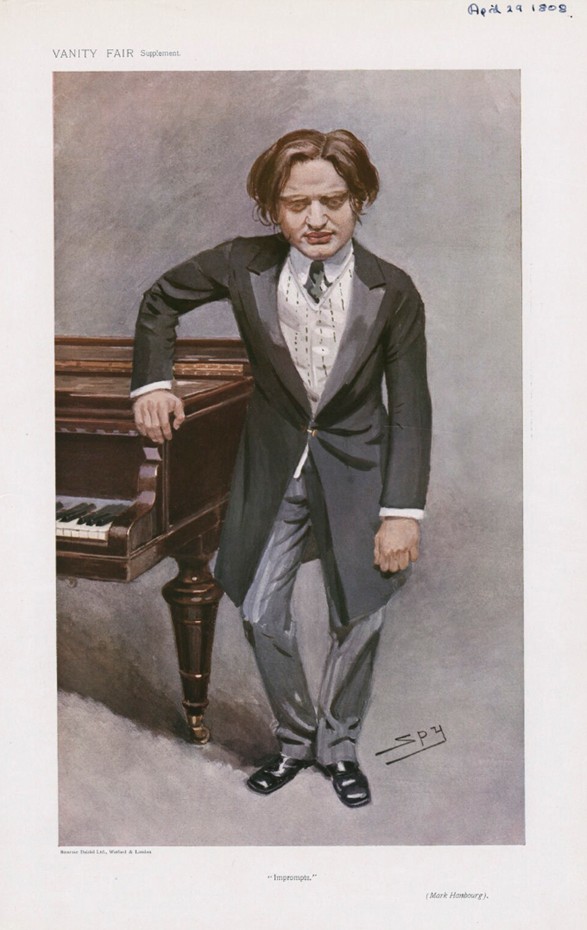Leslie Ward: Impromptu (Men of the Day. No. 1116: Mark Hambourg), 1908 (Vanity Fair) (London: National Portrait Gallery)