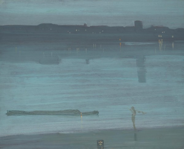 Nocturne by Whistler Nocturne: Blue and Silver – Chelsea (1871), James McNeill Whistler (Tate Gallery, London)
