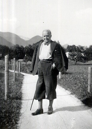 Sergei Bortkiewicz in the Austrian mountains, 1947