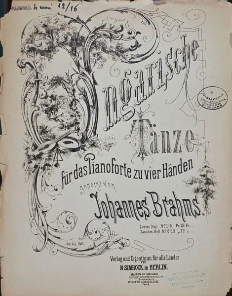 Johannes Brahms' Hungarian Dances frontispiece