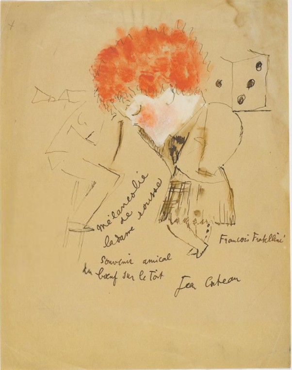 Cocteau: François Fratellini dans le rôle de la Dame rousse, dans Le Boeuf sur le toit, 1920 (Pompidou Center: AM 2019-226)