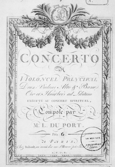 Duport: Cello Concerto title page (cropped), 1785 (Gallica: btv1b9081627j)