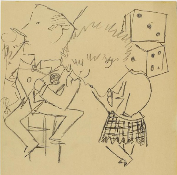 Jean Cocteau: Les Frères Fratellini dans Le Boeuf sur le toit, 1920 (Pompidou Center: AM 2019-227)