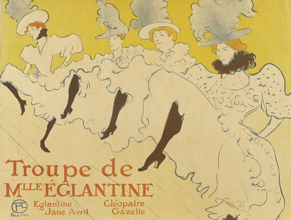 Henri de Toulouse-Lautrec: <em>Troupe de Mlle Églantine</em>, 1895, showing the Can-Can.