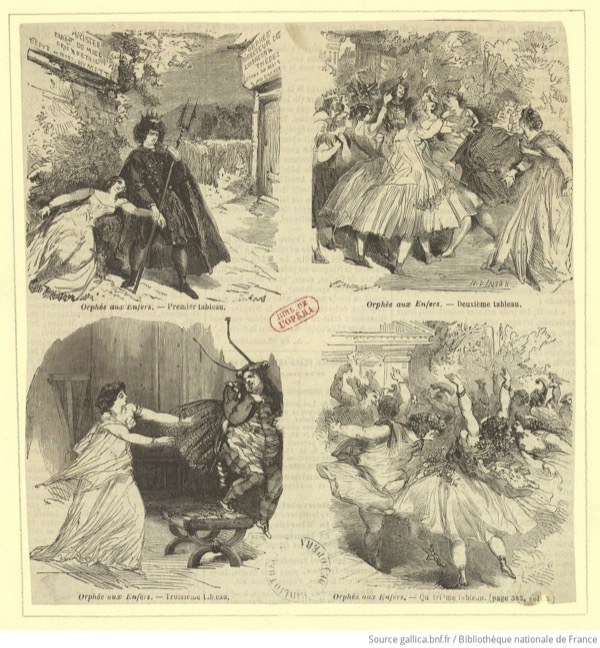 Edmond Morin: Scenes from Orphée aux enfers, ca 1850 (Gallica, btv1b53117028m)