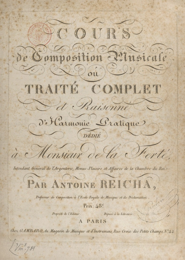 Reicha, Cours de Composition Musicale (title page)