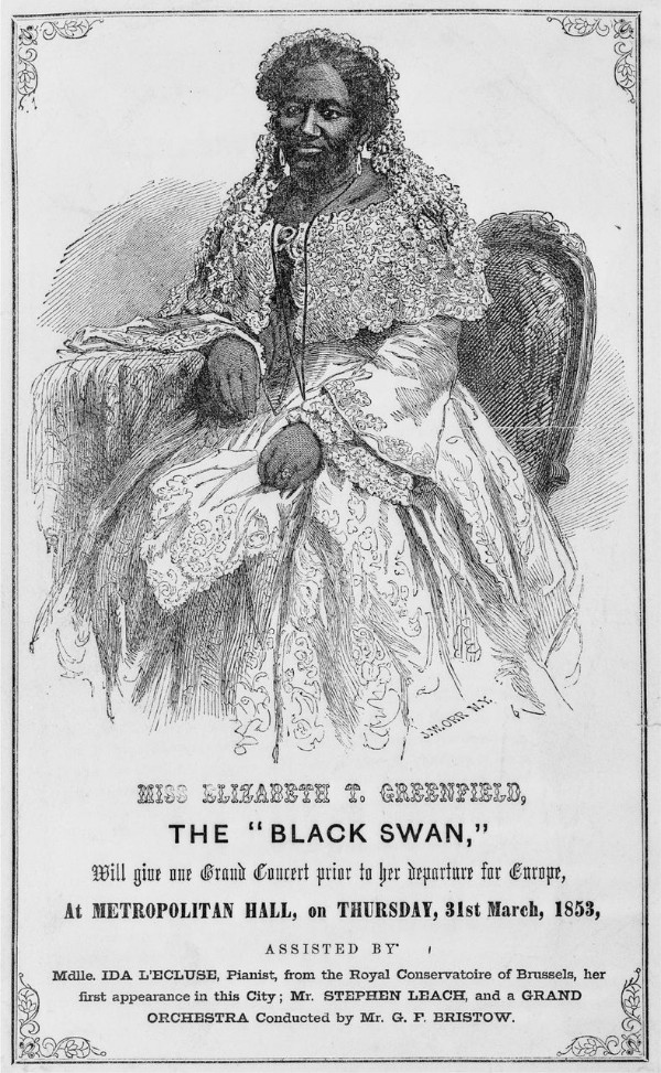 Playbill for Elizabeth Taylor Greenfield's performance at Metropolitan Hall