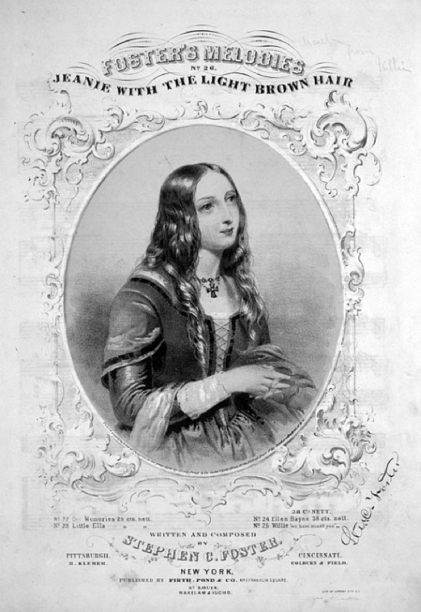 Sheet music for Jeanie with the Light Brown Hair, 1854