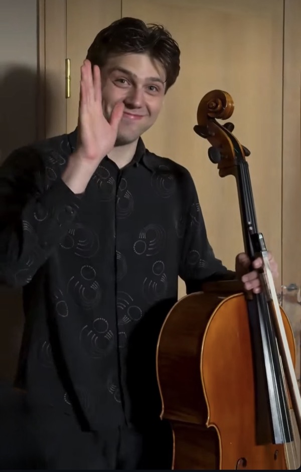 A finalist performing at the 2026 Queen Elisabeth Cello Competition