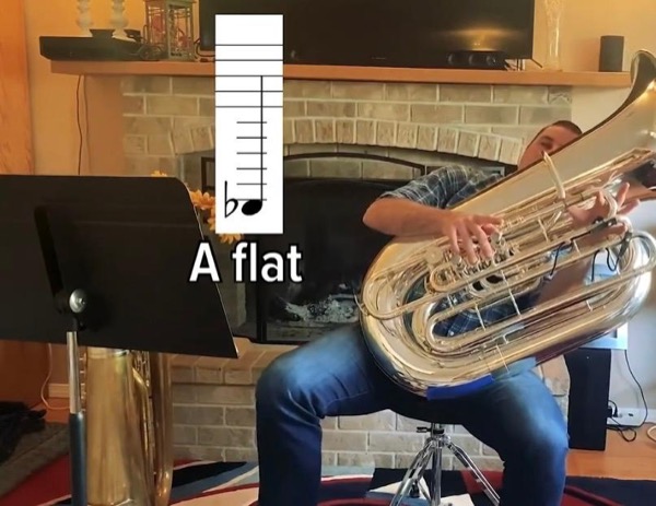 Low A-flat — below the piano keyboard