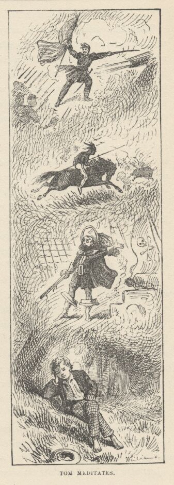 Tom Meditates on his Future, 1884 (Project Gutenberg)