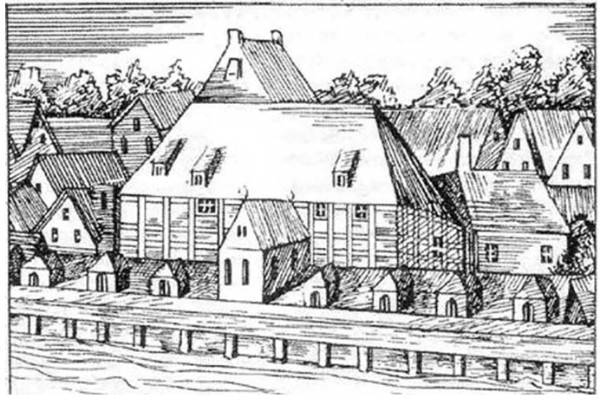 Detail from the Hamburg City Map by Petrus Grooten (1690), featuring the Oper am Gänsemarkt (marked as No. 75).
Source: Museum für Hamburgische Geschichte (Hamburg Historical Museum).