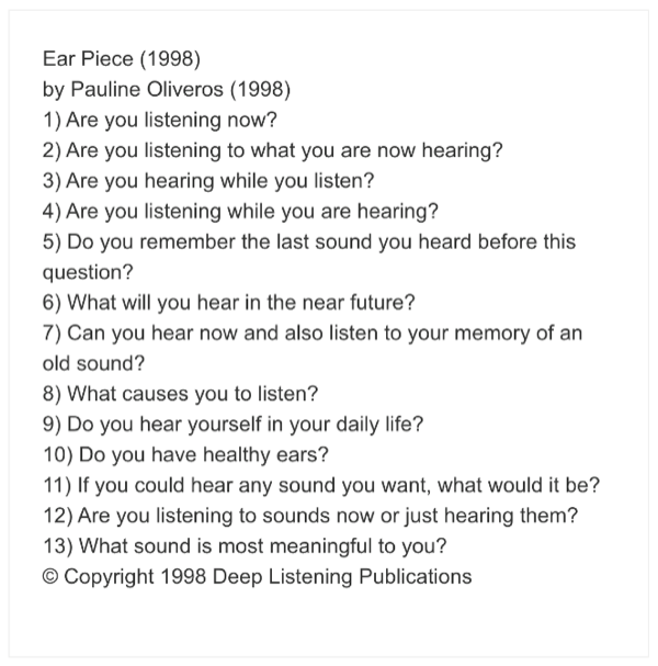 Where Poetry, Music, and Instruction Manual Meet: Text Scores