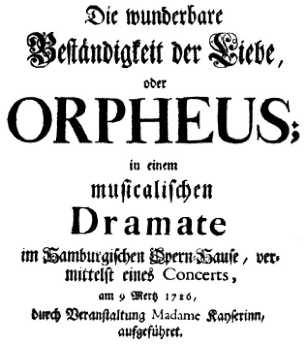Title pages of the two historical editions of Telemann’s Orpheus