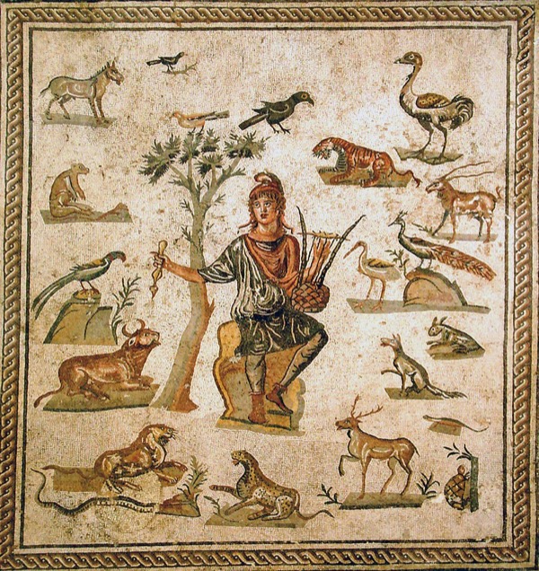 Orpheus, Roman mosaic (c. 2nd century AD). Source: Antonino Salinas Regional Archeological Museum, Palermo, Italy