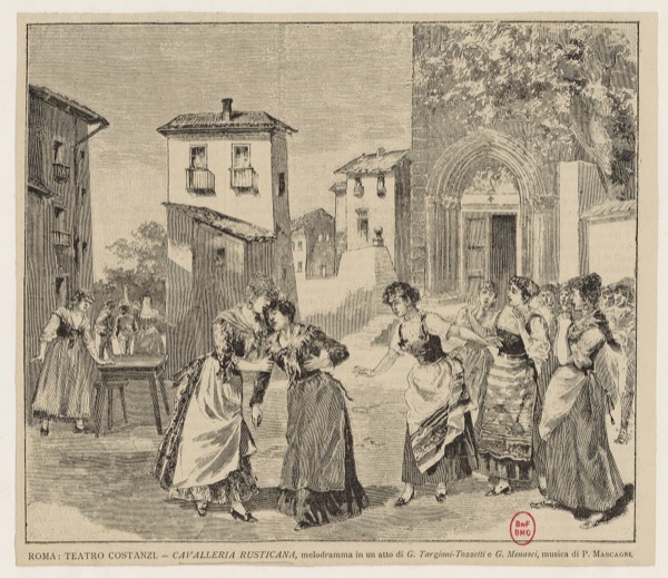 Cavalleria Rusticana, scene from the 1890 premiere, Teatro Costanzi, Rome
