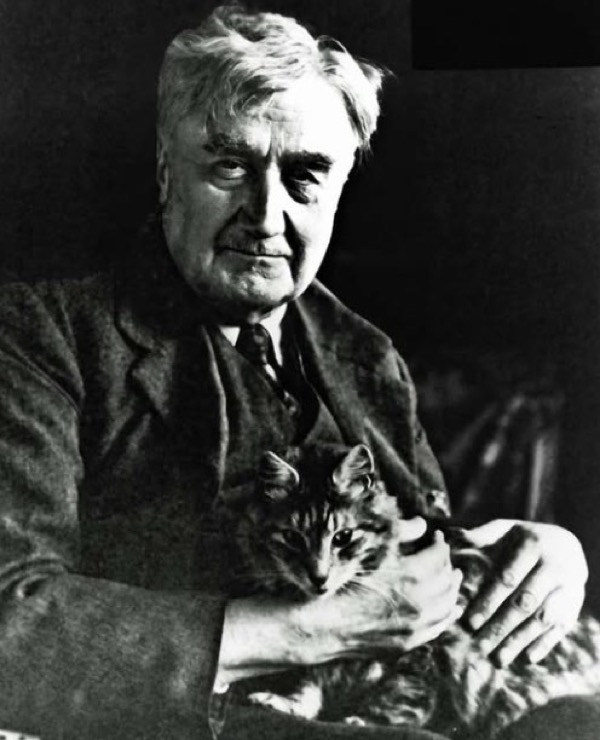 Ralph Vaughan Williams and his cat Foxy