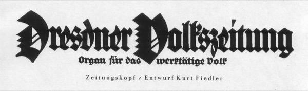 Masthead of the Dresdner Volkszeitung