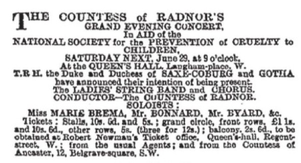 Lady Radnor advertisement