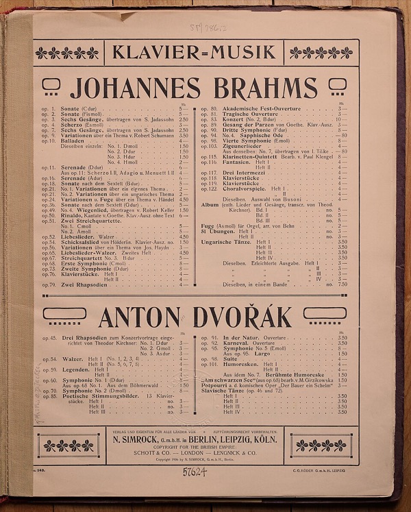 Simrock title page, 1906
