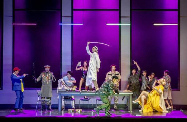Giacomo Nanni (Eolo), Mauro Borgioni (Euro), Jiayu Jin (Zeffiro), Danilo Pastore (Volturno), Žiga Čopi (Austro), Sophie Rennert (Giunone), choir and dancers © Birgit Gufler