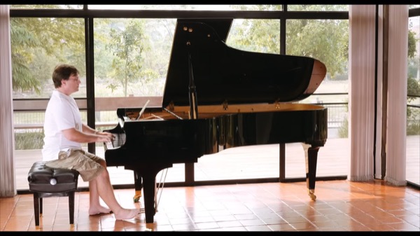 David Hicken at the piano