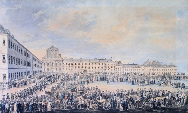 Beethoven's funeral as depicted by Franz Xaver Stöber (1795–1858)