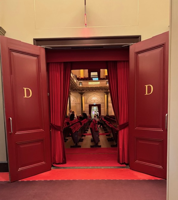 The red doors at the Concertgebouw