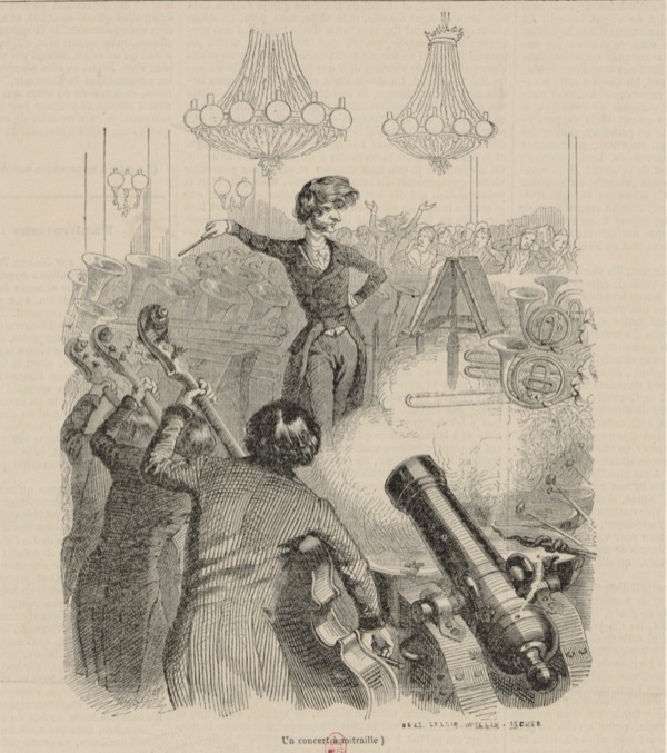 Grandville: Un concert à mitraille, 1846 (Gallica: btv1b8415763t)