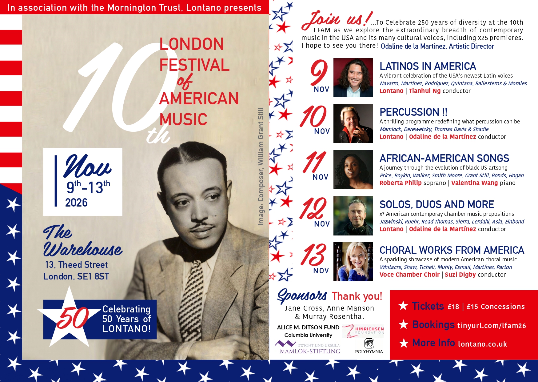 London Festival of American Music 2026 Flyer