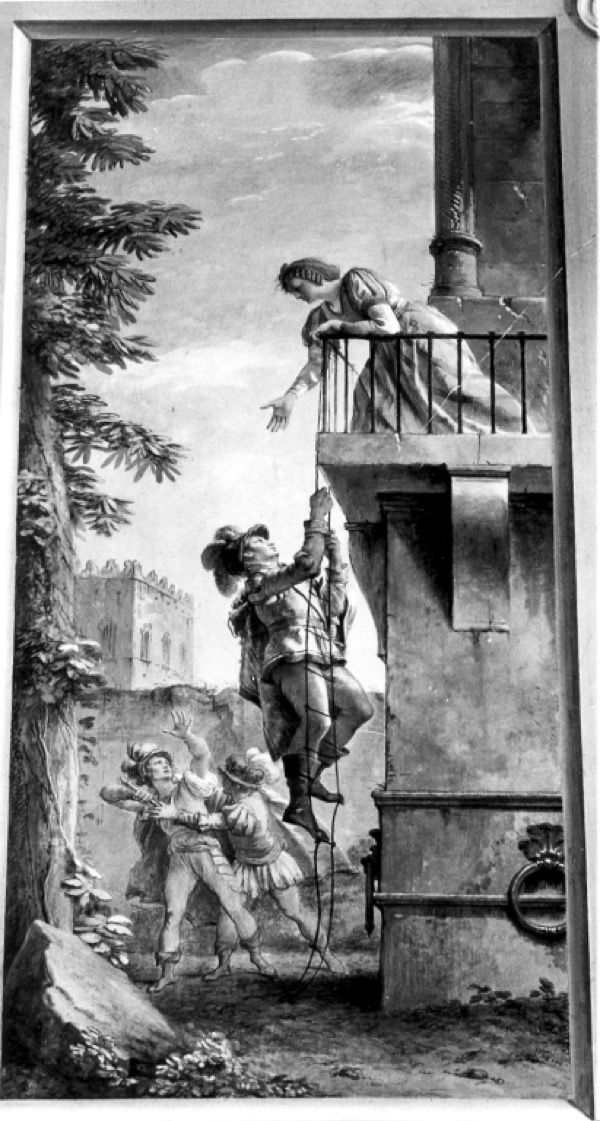 Polinesso climbs towards Dalinda disguised as Ginevra, 1787/1790
