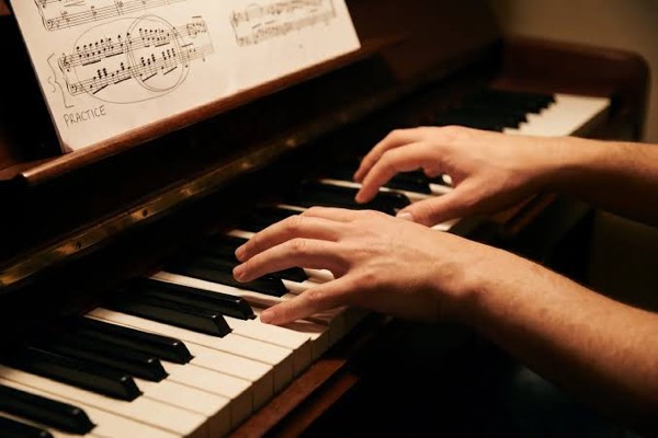Practising the piano